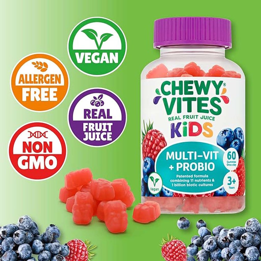 Chewy Vites Multivit + Probio Kids Multivitamin & Probiotic Gummies, Pack of 60's