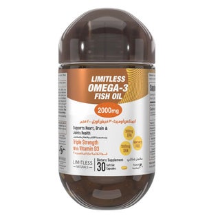 Eva Pharma Limitless Omega 3 Fish Oil 2000mg Softgels, Pack of 30's