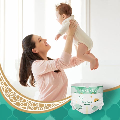 Makuku Pro Care Premium Tape Baby Diapers, Size 3, Medium For 6 To 11Kg, Pack of 100's