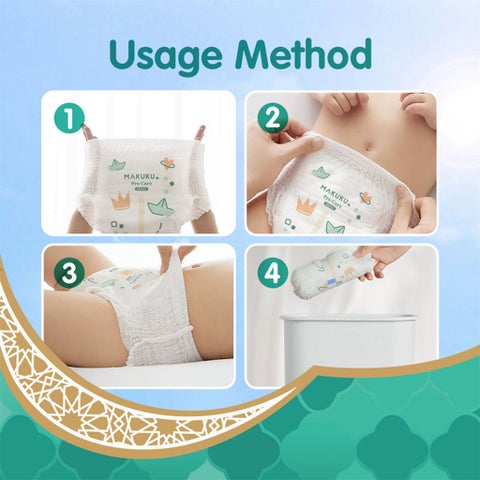 Makuku Daily Care Baby Diaper Pants, Size 4, Large For 9 To 14Kg, JUMBO PACK of 88's