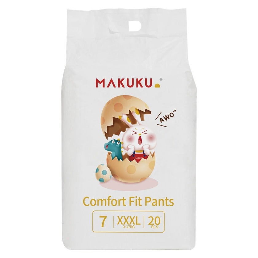 Makuku Comfort Fit Toddlers Diaper Pants, Size 7, Triple Extra Large (3XL) For 17+Kg, Pack of 20’s