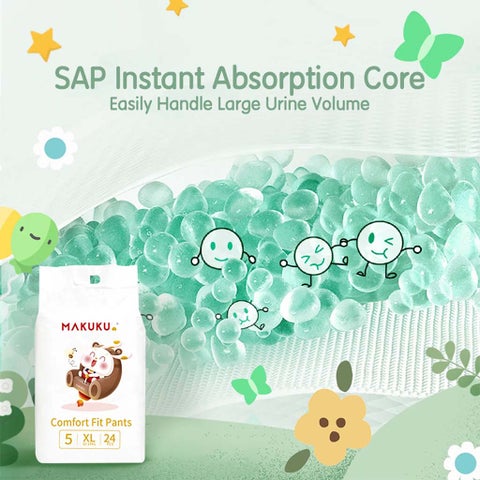 Makuku Comfort Fit Tape Baby Diapers, Size 3, Medium For 6 To 11Kg Baby, JUMBO PACK of 28x 8’s