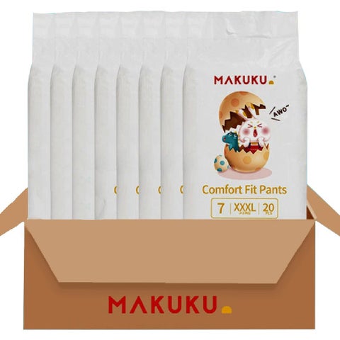 Makuku Comfort Fit Toddlers Diaper Pants, Size 7, 3XL, 17+Kg - 160 Diapers