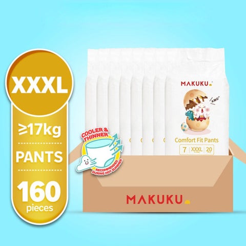 Makuku Comfort Fit Toddlers Diaper Pants, Size 7, 3XL, 17+Kg - 160 Diapers