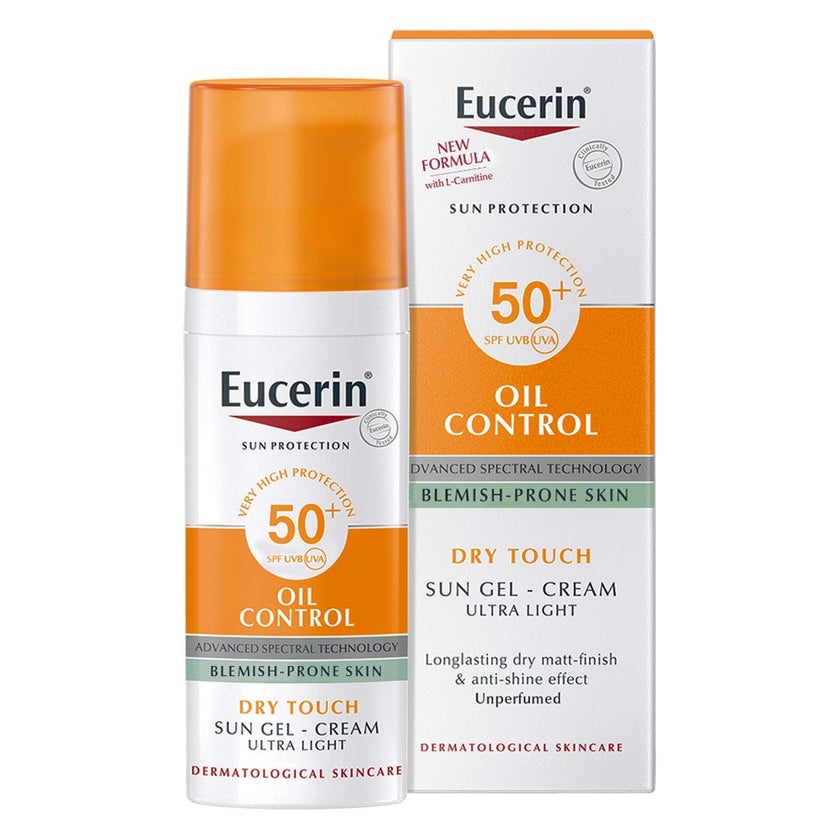 Eucerin Sun Oil Control Dry Touch SPF50+ Cream 50ml, Promo Pack of 2's