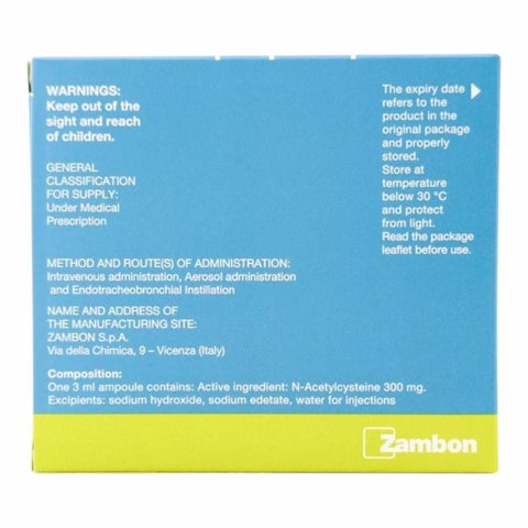 Fluimucil 100mg/3ml Solution For Nebulization Ampoules 3ml, Pack of 5's