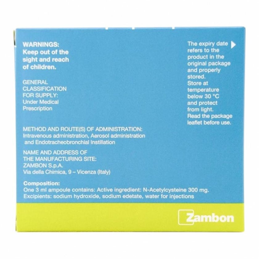 Fluimucil 100mg/3ml Solution For Nebulization Ampoules 3ml, Pack of 5's