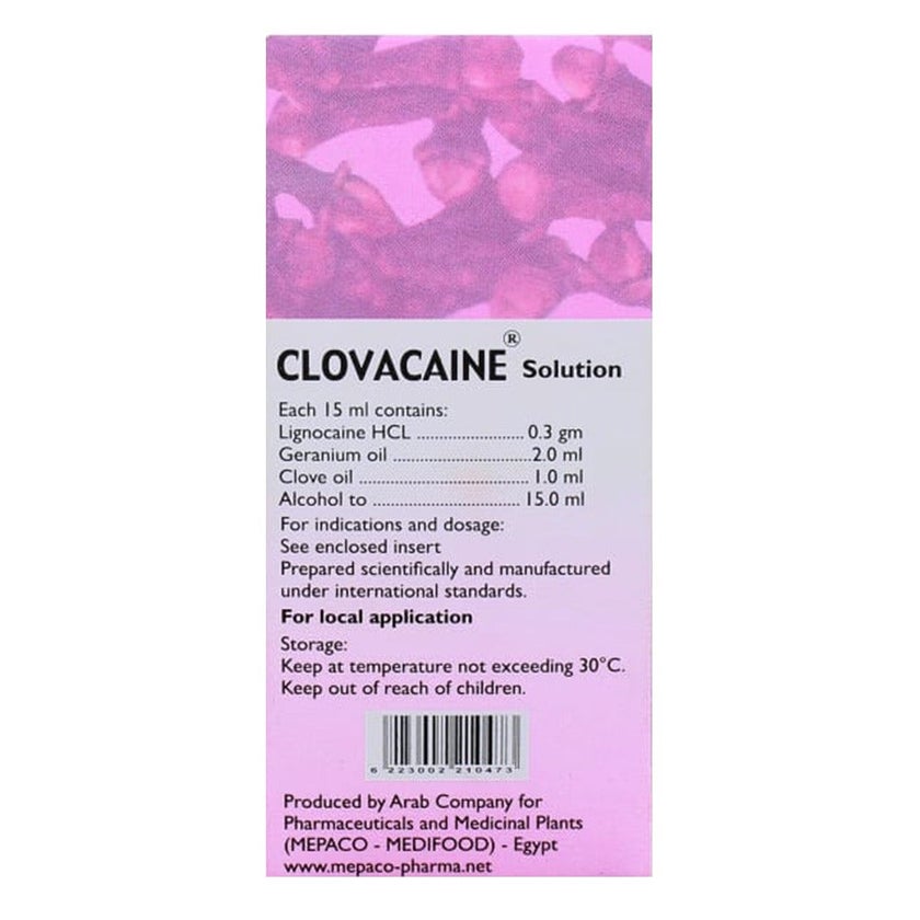 Clovacaine Solution For Teeth Ache 15ml