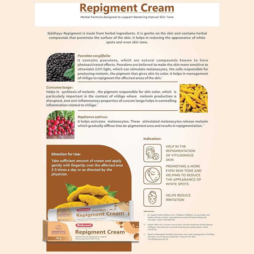 Siddhayu Repigmenting Herbal Cream For Vitiligo 30g 
