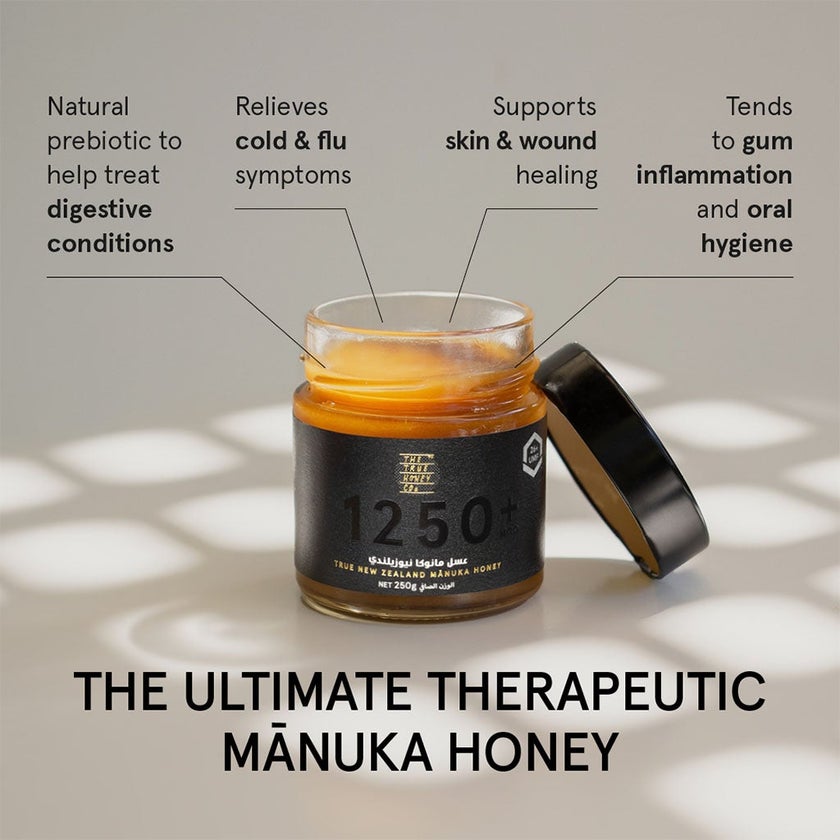 The True Honey Co Manuka Honey 1250+ MGO & 26+ UMF 250g