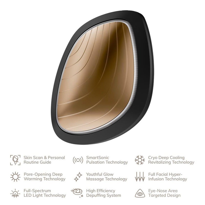 Geske SmartAppGuided 9-in-1 Sonic Warm & Cool LED Facial Mask In Gray Color 