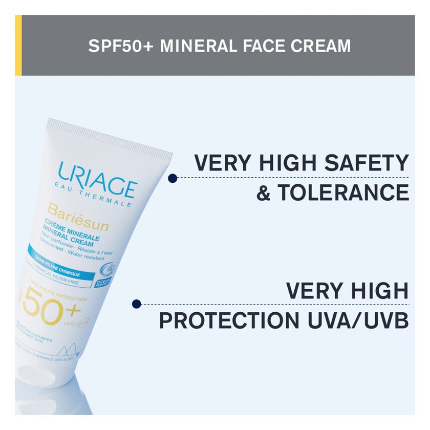 Uriage Bariesun SPF 50+ Mineral Sun Cream, Intolerant Skin - 100ml