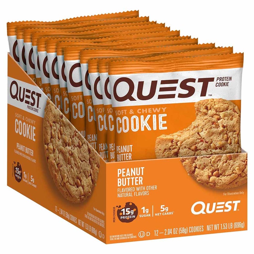 Quest Nutrition Peanut Butter Soft & Chewy Protein Cookie 58g, Pack of 12’s