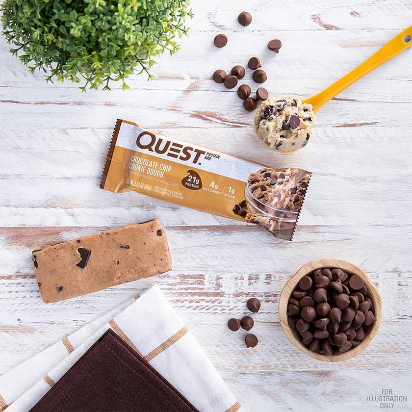 Quest Nutrition Chocolate Chip Cookie Dough Flavoured Protein Bar 50g, Pack of 12's
