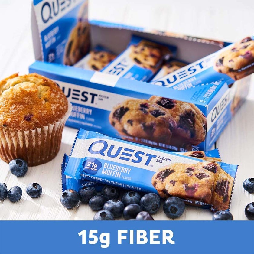 Quest Nutrition Blueberry Muffin Flavoured Protein Bar 60g, Pack of 12’s