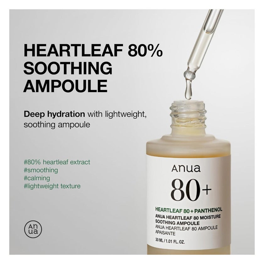 Anua Heartleaf 80 + Panthenol Soothing Ampoule 30ml