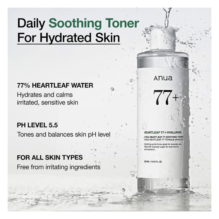 Anua Heartleaf 77 + Hyaluron Soothing Toner 250ml
