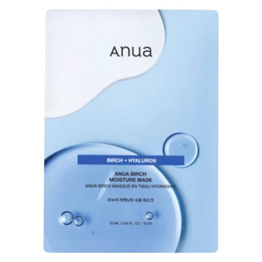 Anua Birch + Hyaluron Moisture Face Sheet Mask 25ml, Pack of 10's