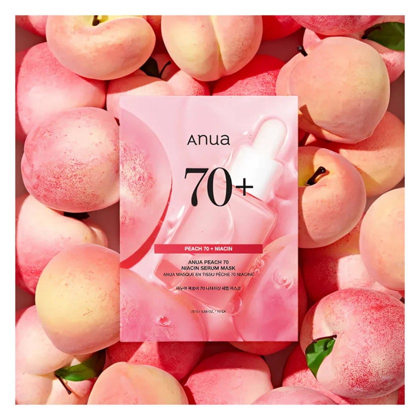 Anua Peach 70 + Niacin Skin Brightening Serum Sheet Mask 25g, Pack of 10's