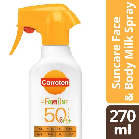 كاروتين فاميلي صن كير بخاخ واقي من الشمس للوجه والجسم SPF50 270 مل