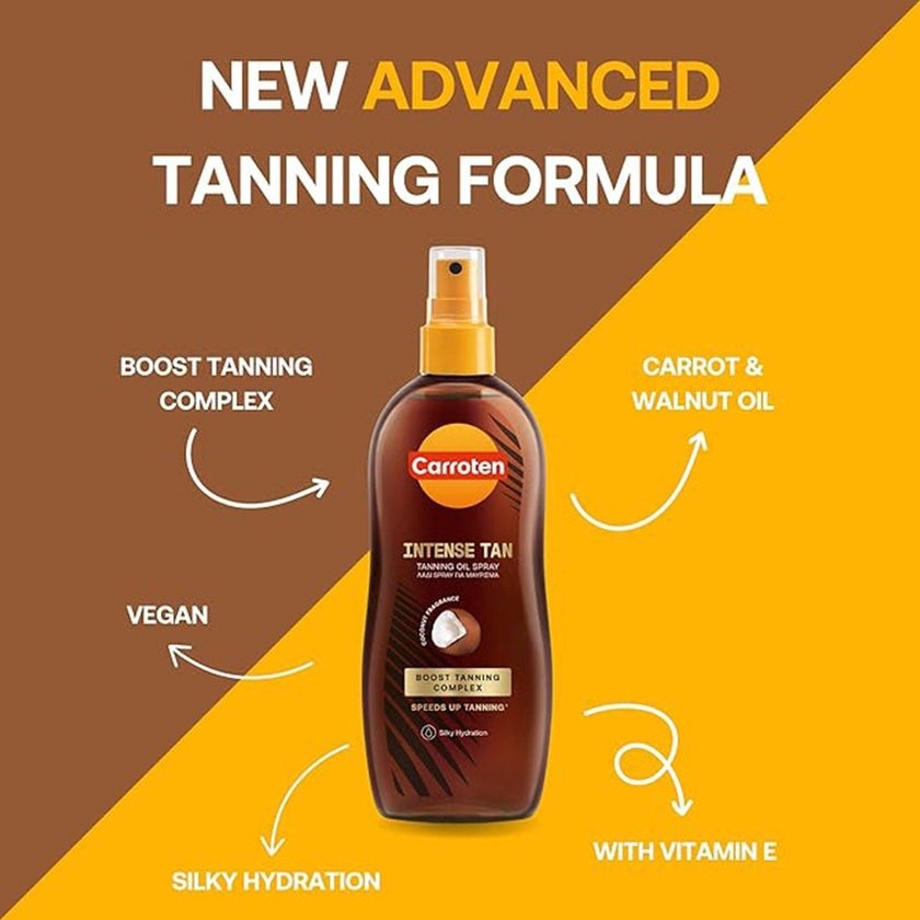 Carroten Intense Tan Skin Tanning Oil Spray With Coco Fragrance 200ml