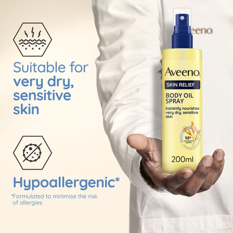 Aveeno Skin Relief Instantly Nourishing Body Oil Spray For Dry & Sensitive Skin 200ml