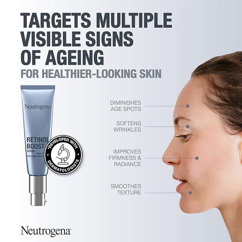 Neutrogena Anti Age Retinol Boost Face & Neck Serum For Wrinkles & Fine Lines 30ml