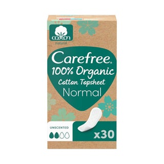 Carefree Organic Cotton Panty Liners, Normal - 30 Pieces