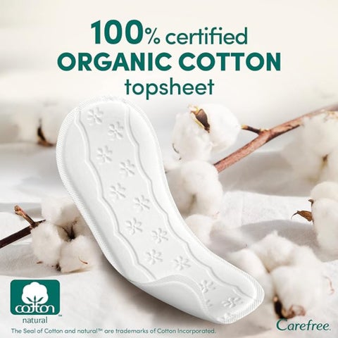 Carefree Organic Cotton Panty Liners, Normal - 30 Pieces