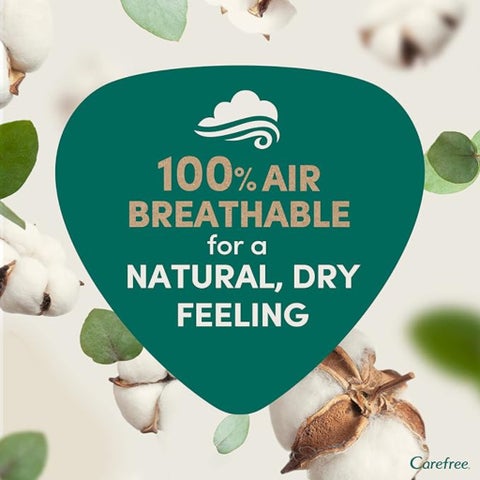 Carefree Organic Cotton Panty Liners, Long - 24 Pieces