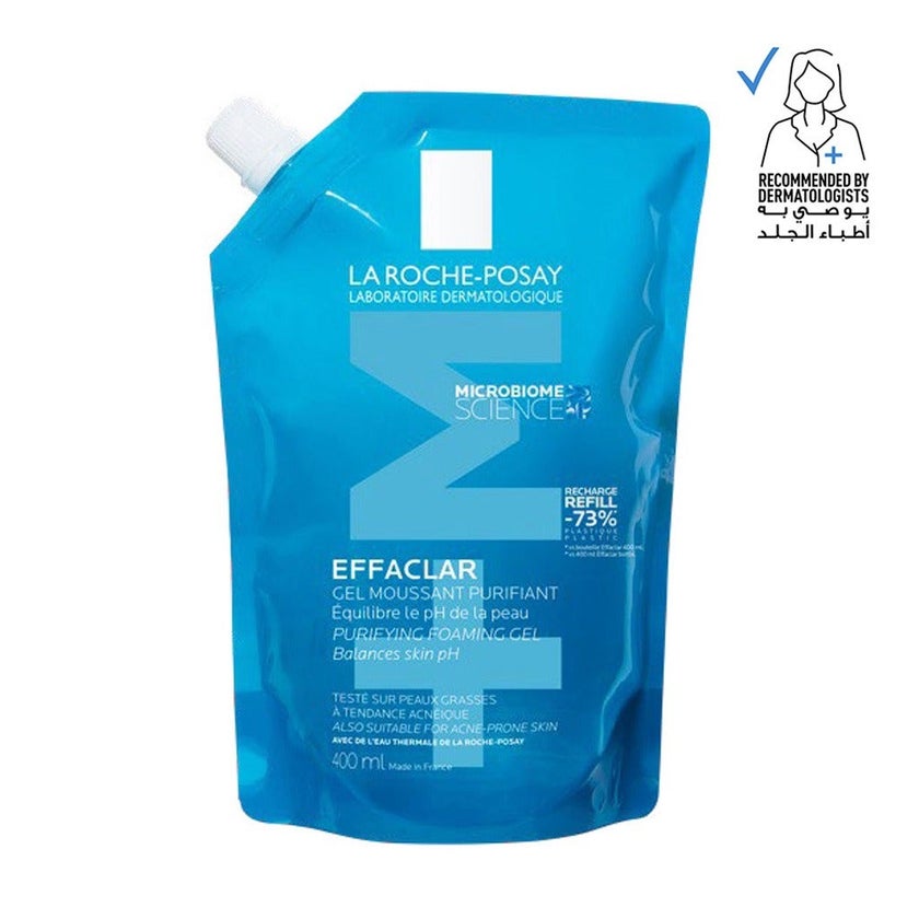 La Roche-Posay Effaclar Acne Foaming Purifying Gel Refill Pouch For Oily & Acne Prone Skin 400ml