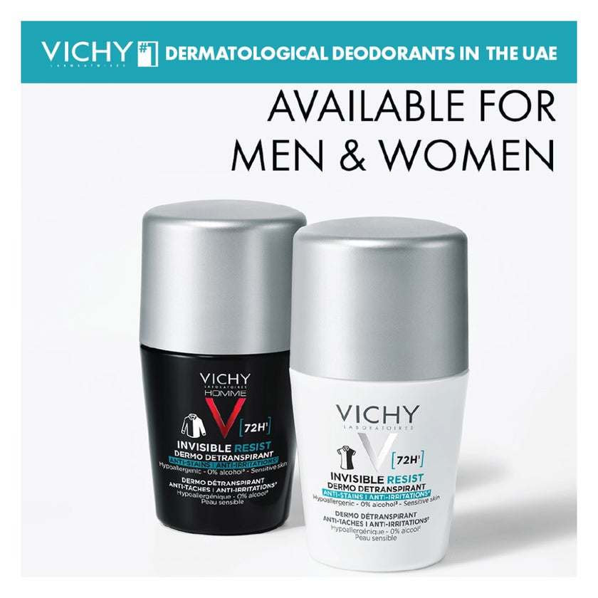 Vichy Homme 72H Invisible Resist Deo Roll On For Women 50ml