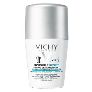 Vichy Homme 72 Hour Invisible Resist Dermo Detranspirant, Anti-Stains & Anti-irritation Deodorant Roll On For Women 50ml