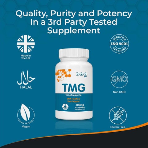 NMN Bio TMG 500mg Capsules, DNA Health & Liver Support - 90 Capsules