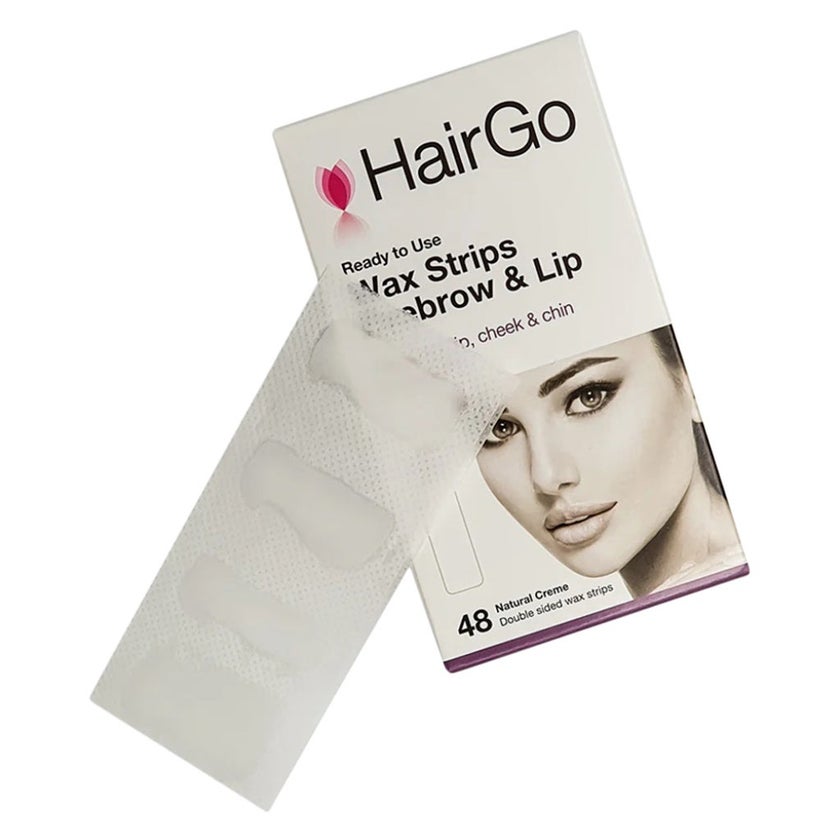 HairGo Eyebrow & Upper Lip Hair Removal Double Sided Wax Strips, Pack of 48's