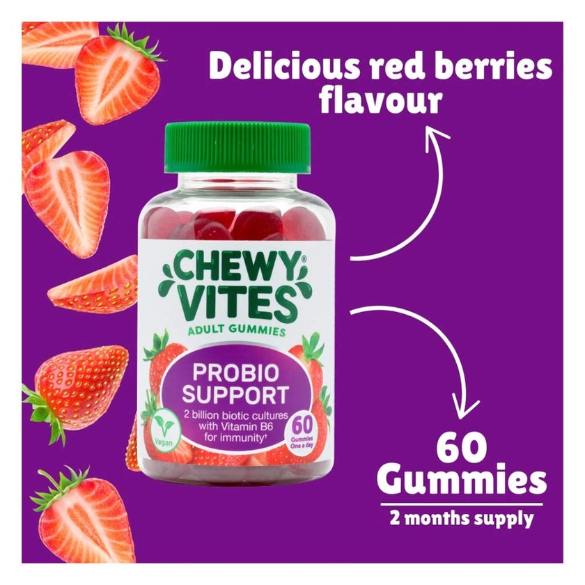 Chewy Vites Probiotic Support Adult Gummies, Pack of 60's