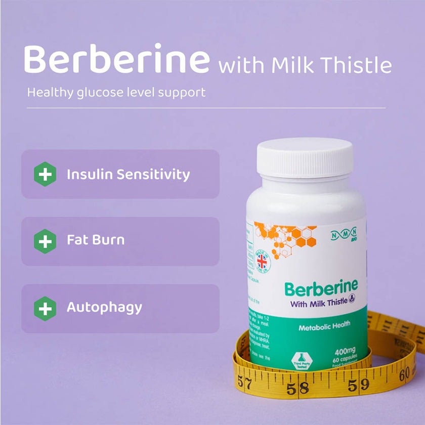 NMN Bio Berberine With Milk Thistle 400mg Capsules, Pack of 60's