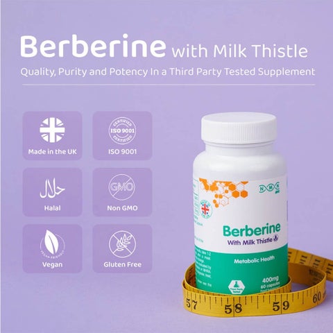 NMN Bio Berberine With Milk Thistle 400mg Capsules, Liver Support - 60 Capsules