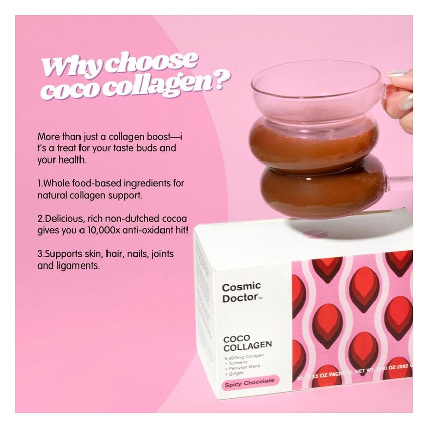 Cosmic Doctor Coco Collagen Supplement Sachets Spicy Chocolate Flavour, Pack of 30's
