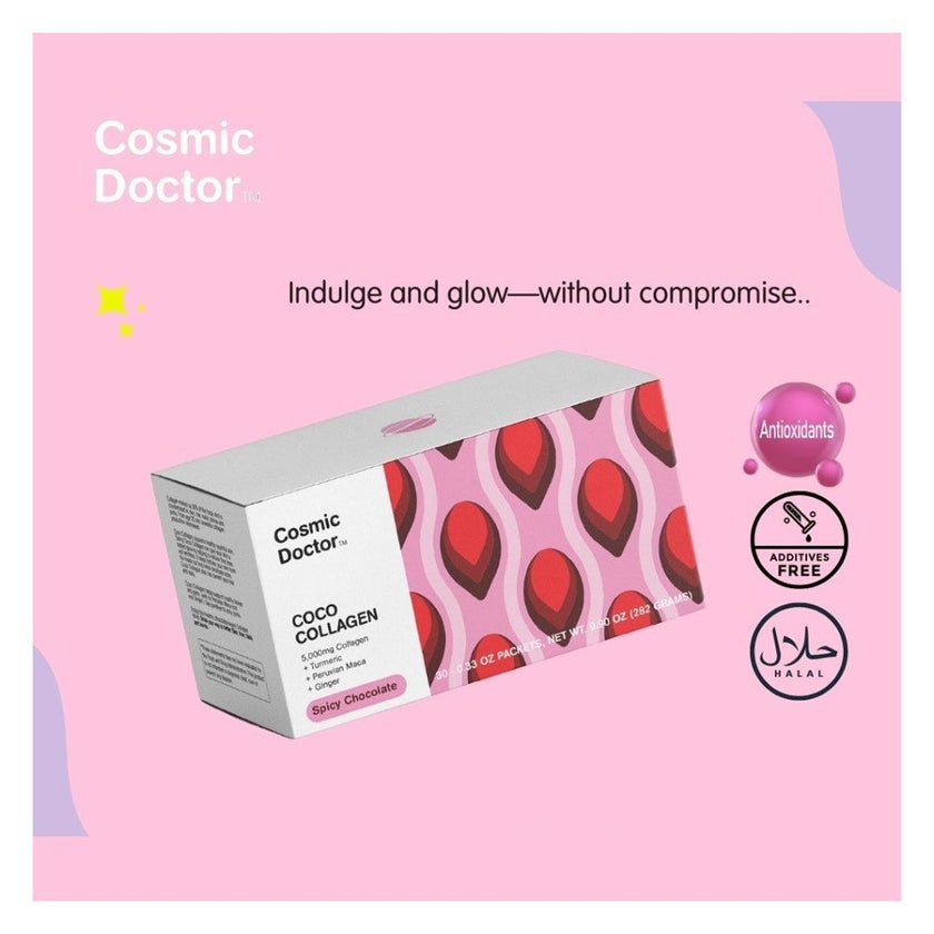 Cosmic Doctor Coco Collagen Supplement Sachets Spicy Chocolate Flavour, Pack of 30's