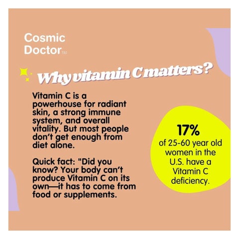 Cosmic Doctor Double C 1500mg Vitamin C Supplement Sachets Blueberry Acerola Flavour, Pack of 30's