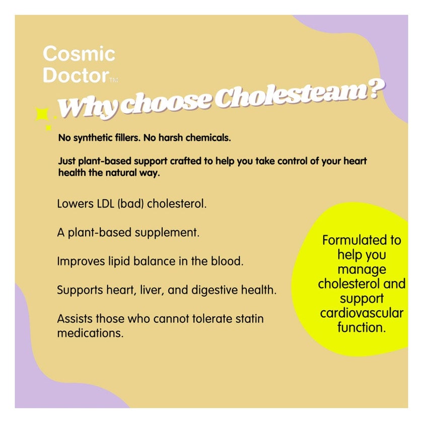 Cosmic Doctor Cholesteam Capsules For Cholesterol Support, Pack of 60’s