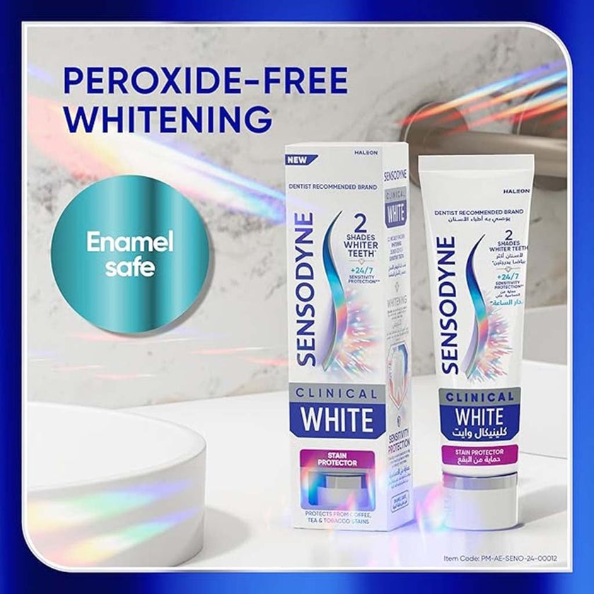 Sensodyne Clinical White Stain Protector Toothpaste For Sensitive Teeth 75ml 