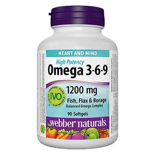 Webber Naturals Omega 3-6-9 1200mg Softgel, Pack of 90’s