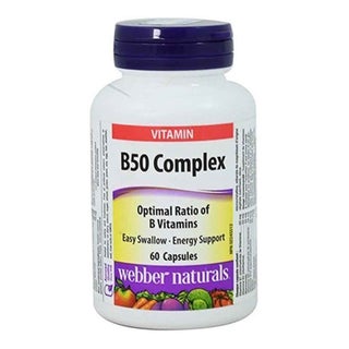 Webber Naturals B50 Complex 50mg Capsules For Energy Support, Pack of 60’s