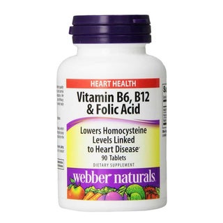 Webber Naturals Vitamin B6, B12 & Folic Acid Capsules, Pack of 90’s
