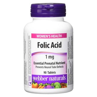 Webber Naturals Folic Acid 1mg Tablets, Pack of 90’s