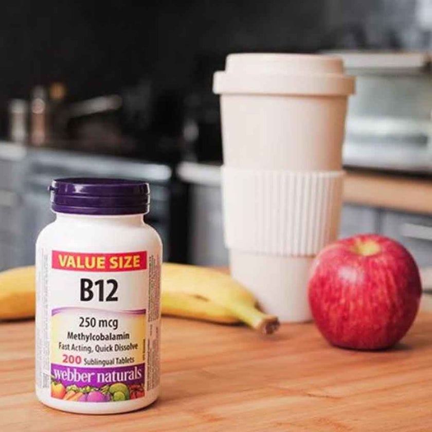 Webber Naturals Vitamin B12 250mcg Sublingual Tablets, Pack of 90’s