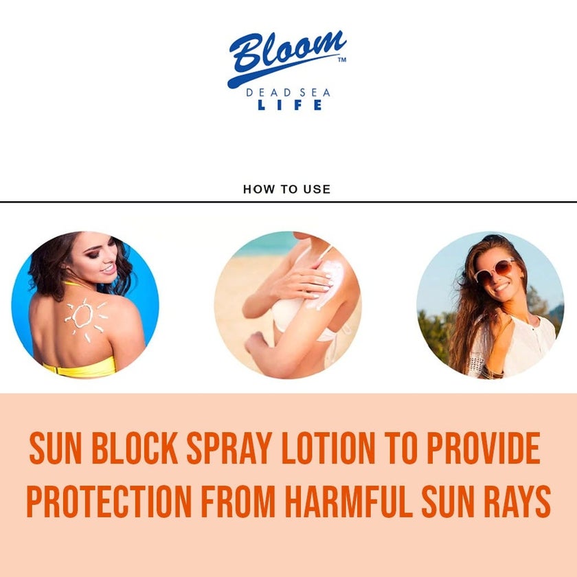 Bloom Dead Sea Life SPF30 Water Resistant Sunblock Spray Lotion 100ml 