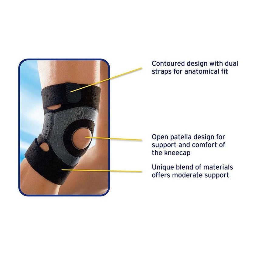 Futuro Sport Knee Performance Support For Left/Right Knee, Medium, Black Color, Pack of 1’s